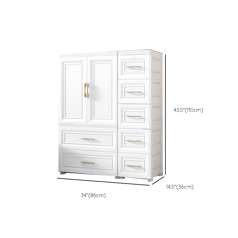 White Plastic Contemporary Storage Cabinet Interior Cabinet for Bedroom
