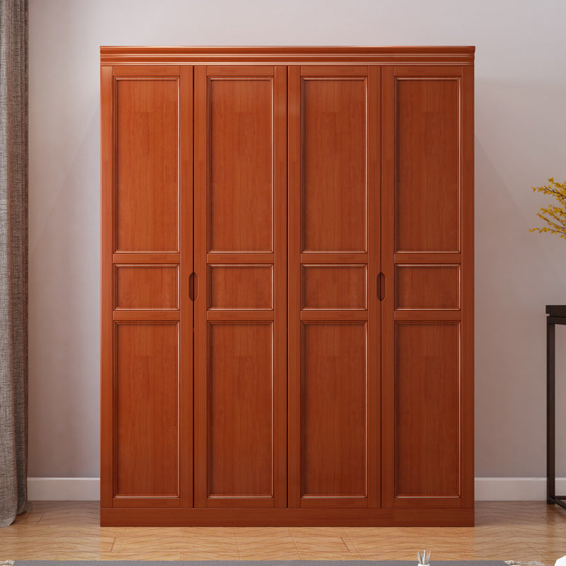 Rubberwood Traditional Storage Cabinet Matte Finish Cabinet with Hinged Doors