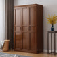 Rubberwood Traditional Storage Cabinet Matte Finish Cabinet with Hinged Doors