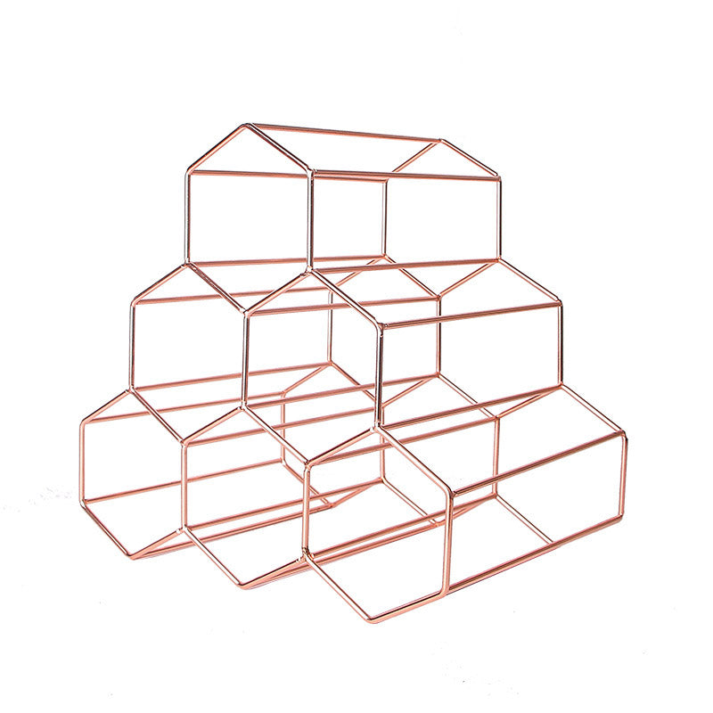 Iron Tabletop Wine Glass Rack Modern Stackable Wine Bottle Holder in Gold Clearhalo 'furn' 'furn_wine_racks' 'Furniture' 'Kitchen & Dining Furniture' 'Wine Racks' 'wine_racks' 6852596