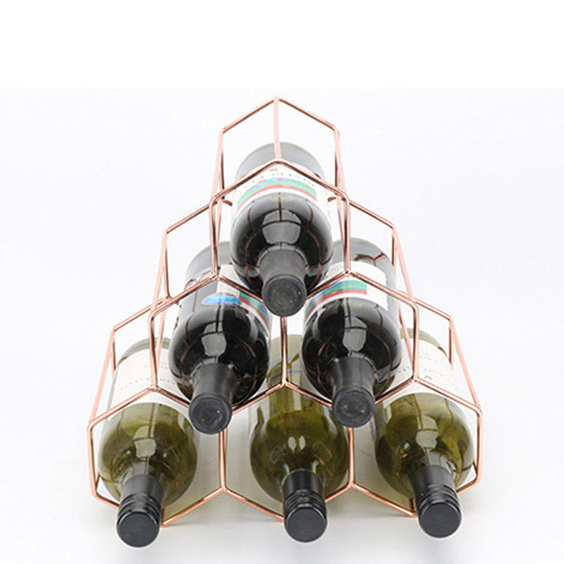 Iron Tabletop Wine Glass Rack Modern Stackable Wine Bottle Holder in Gold Clearhalo 'furn' 'furn_wine_racks' 'Furniture' 'Kitchen & Dining Furniture' 'Wine Racks' 'wine_racks' 6852604