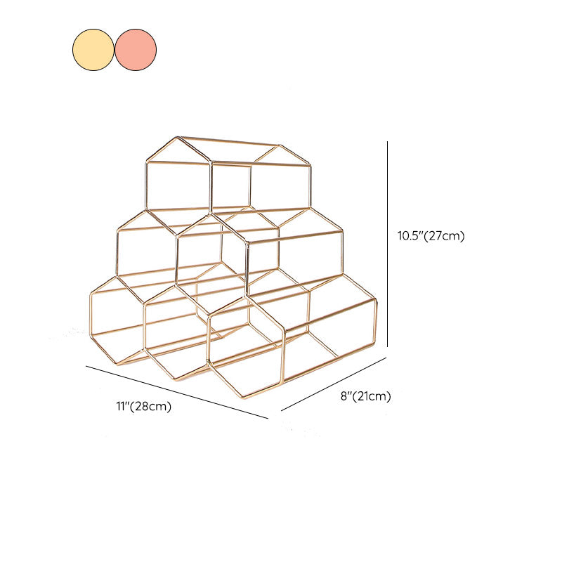 Iron Tabletop Wine Glass Rack Modern Stackable Wine Bottle Holder in Gold Clearhalo 'furn' 'furn_wine_racks' 'Furniture' 'Kitchen & Dining Furniture' 'Wine Racks' 'wine_racks' 6852605