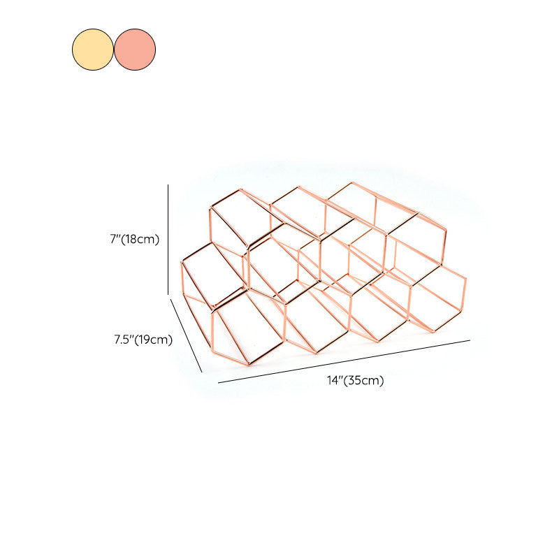 Iron Tabletop Wine Glass Rack Modern Stackable Wine Bottle Holder in Gold Clearhalo 'furn' 'furn_wine_racks' 'Furniture' 'Kitchen & Dining Furniture' 'Wine Racks' 'wine_racks' 6852606