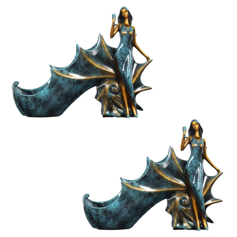 Countertop Wine Glass Rack Luxury Single Wine Bottle Holder Kitchen 11.8"L x 4.3"W x 9.4"H Blue 2 Piece Set Clearhalo 'furn' 'furn_wine_racks' 'Furniture' 'Kitchen & Dining Furniture' 'Wine Racks' 'wine_racks' 6852627