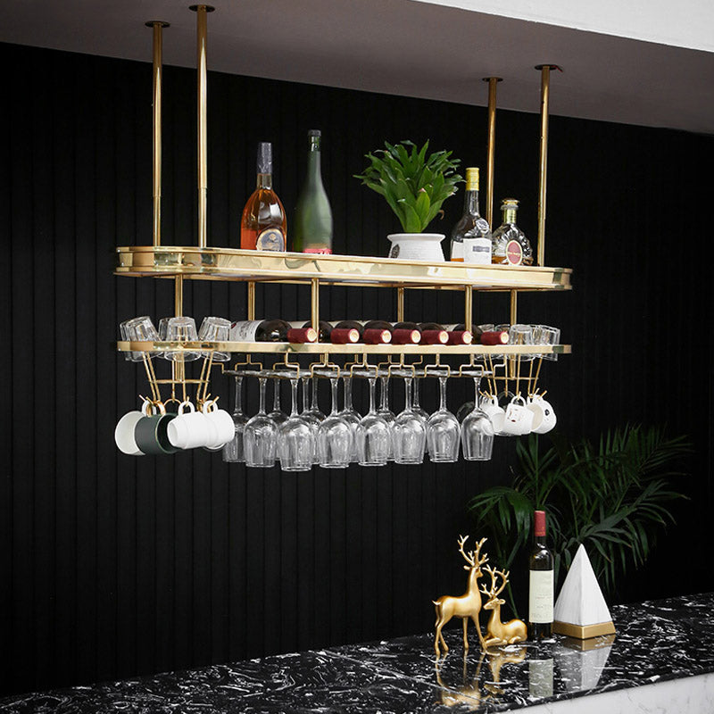 Stainless Steel Wine Holder Rack Modern Style Hanging Wine Rack Holder Clearhalo 'furn' 'furn_wine_racks' 'Furniture' 'Kitchen & Dining Furniture' 'Wine Racks' 'wine_racks' 6852634