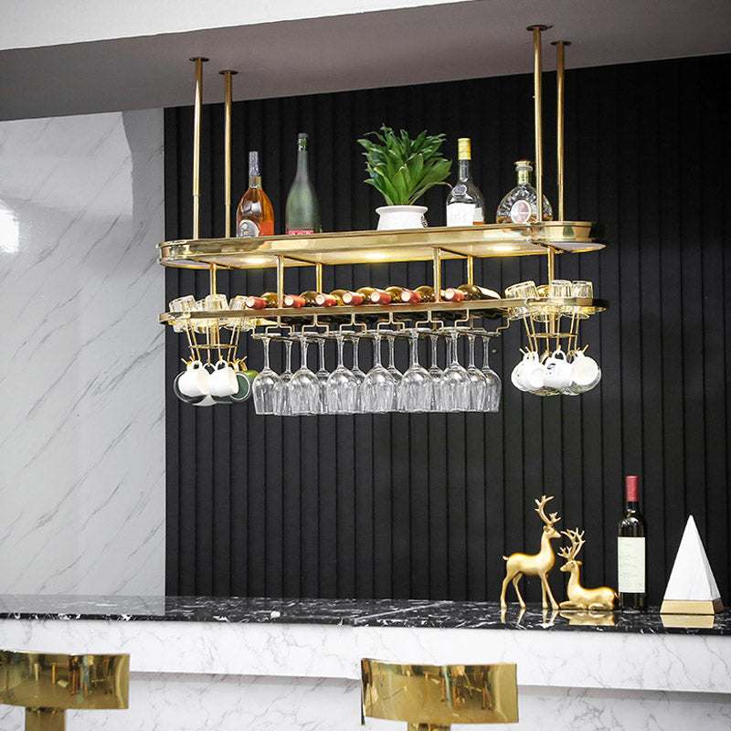 Stainless Steel Wine Holder Rack Modern Style Hanging Wine Rack Holder Clearhalo 'furn' 'furn_wine_racks' 'Furniture' 'Kitchen & Dining Furniture' 'Wine Racks' 'wine_racks' 6852636