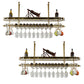 Stainless Steel Wine Holder Rack Modern Style Hanging Wine Rack Holder 59"L x 12"W x 13"H 2 Piece Set Clearhalo 'furn' 'furn_wine_racks' 'Furniture' 'Kitchen & Dining Furniture' 'Wine Racks' 'wine_racks' 6852649