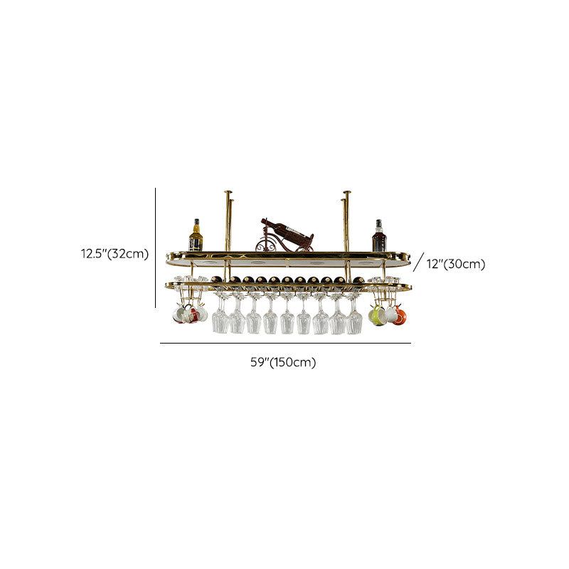 Stainless Steel Wine Holder Rack Modern Style Hanging Wine Rack Holder Clearhalo 'furn' 'furn_wine_racks' 'Furniture' 'Kitchen & Dining Furniture' 'Wine Racks' 'wine_racks' 6852654