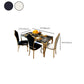 Luxe eettafel met gouden onderstel, keukentafel van imitatiemarmer
