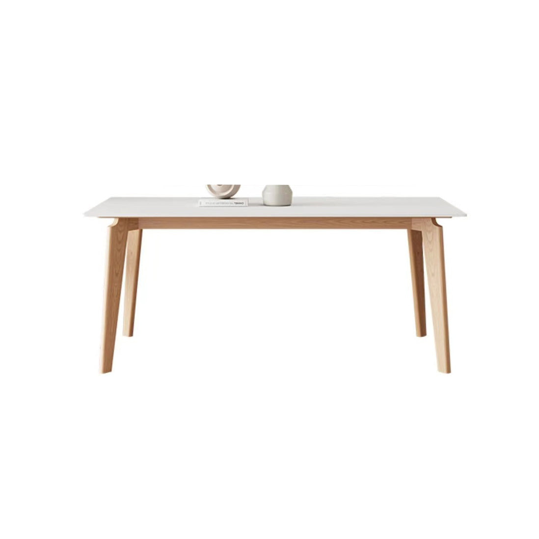 Table de salle à manger de style simplicité Table de salle à manger rectangulaire en pierre en blanc