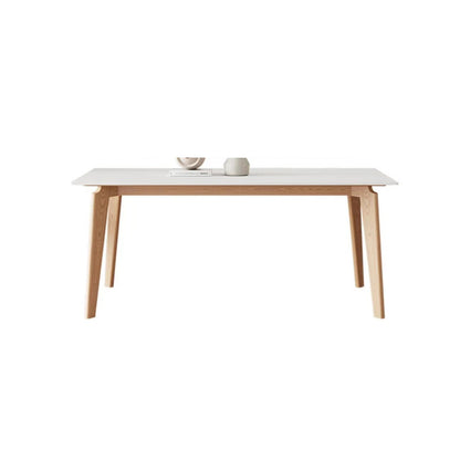 Table de salle à manger de style simplicité Table de salle à manger rectangulaire en pierre en blanc