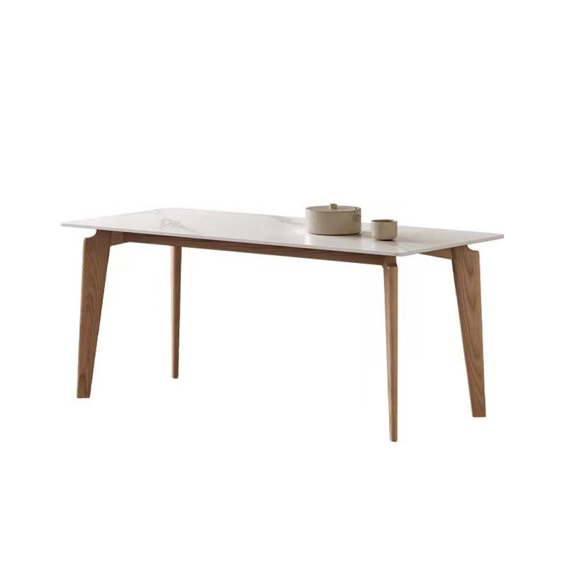 Table de salle à manger de style simplicité Table de salle à manger rectangulaire en pierre en blanc