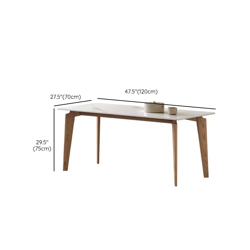 Table de salle à manger de style simplicité Table de salle à manger rectangulaire en pierre en blanc