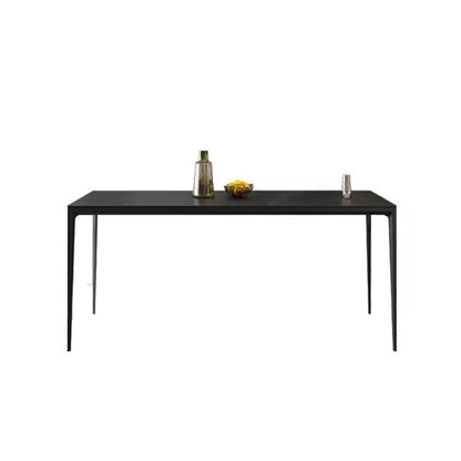 Table de salle à manger de style simplicité Table de salle à manger rectangulaire en pierre en noir