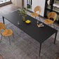 Table de salle à manger de style simplicité Table de salle à manger rectangulaire en pierre en noir