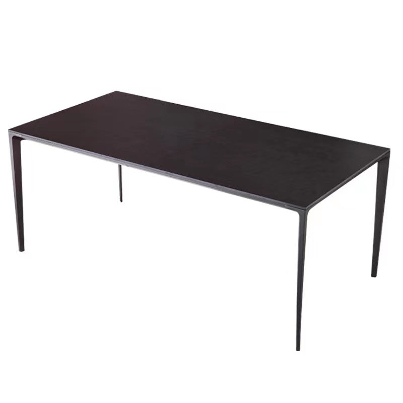 Table de salle à manger de style simplicité Table de salle à manger rectangulaire en pierre en noir