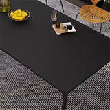 Table de salle à manger de style simplicité Table de salle à manger rectangulaire en pierre en noir