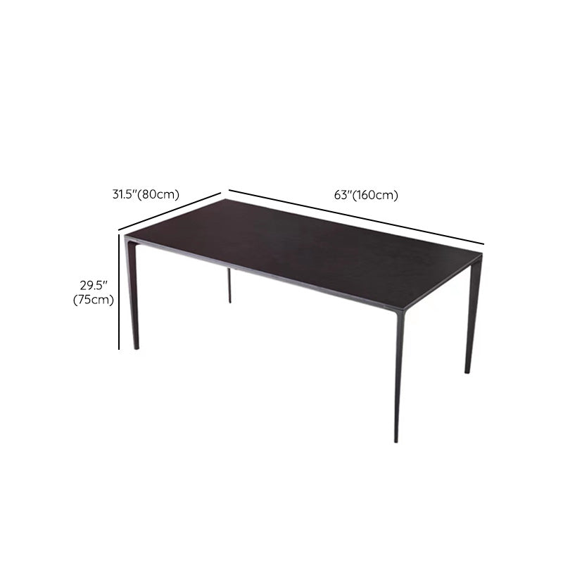 Table de salle à manger de style simplicité Table de salle à manger rectangulaire en pierre en noir