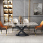 Glam Dinner Table Rectangle Stone Dining Room Table for Home Grey 70.9"L x 35.4"W x 29.5"H Without Chairs Clearhalo 'Dining Tables & Seating' 'Dining Tables' 'dining_table' 'furn' 'furn_dining_table' 'Furniture' 'Kitchen & Dining Furniture' 6852939