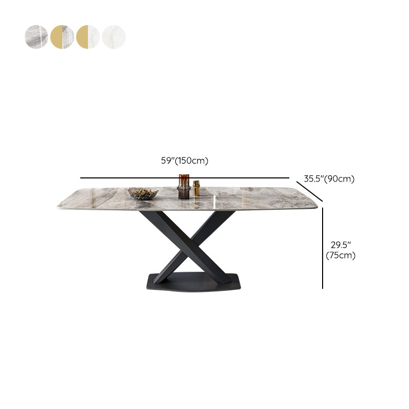 Glam Dinner Table Rectangle Stone Dining Room Table for Home Clearhalo 'Dining Tables & Seating' 'Dining Tables' 'dining_table' 'furn' 'furn_dining_table' 'Furniture' 'Kitchen & Dining Furniture' 6852948