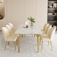 Glam Style Dinner Table Rectangle Stone Dining Room Table in White 51.2"L x 31.5"W x 29.5"H Without Chairs Clearhalo 'Dining Tables & Seating' 'Dining Tables' 'dining_table' 'furn' 'furn_dining_table' 'Furniture' 'Kitchen & Dining Furniture' 6852954