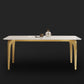 Glam Style Dinner Table Rectangle Stone Dining Room Table in White Clearhalo 'Dining Tables & Seating' 'Dining Tables' 'dining_table' 'furn' 'furn_dining_table' 'Furniture' 'Kitchen & Dining Furniture' 6852959