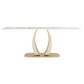 Glam Style Dinner Table Stone Rectangle Dining Room Table in White Clearhalo 'Dining Tables & Seating' 'Dining Tables' 'dining_table' 'furn' 'furn_dining_table' 'Furniture' 'Kitchen & Dining Furniture' 6852983
