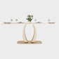 Glam Style Dinner Table Stone Rectangle Dining Room Table in White Clearhalo 'Dining Tables & Seating' 'Dining Tables' 'dining_table' 'furn' 'furn_dining_table' 'Furniture' 'Kitchen & Dining Furniture' 6852986