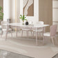 Table de salle à manger Glam Table de salle à manger rectangulaire en pierre en blanc