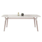 Table de salle à manger Glam Table de salle à manger rectangulaire en pierre en blanc