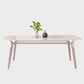 Table de salle à manger Glam Table de salle à manger rectangulaire en pierre en blanc