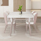 Table de salle à manger Glam Table de salle à manger rectangulaire en pierre en blanc