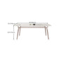 Table de salle à manger Glam Table de salle à manger rectangulaire en pierre en blanc