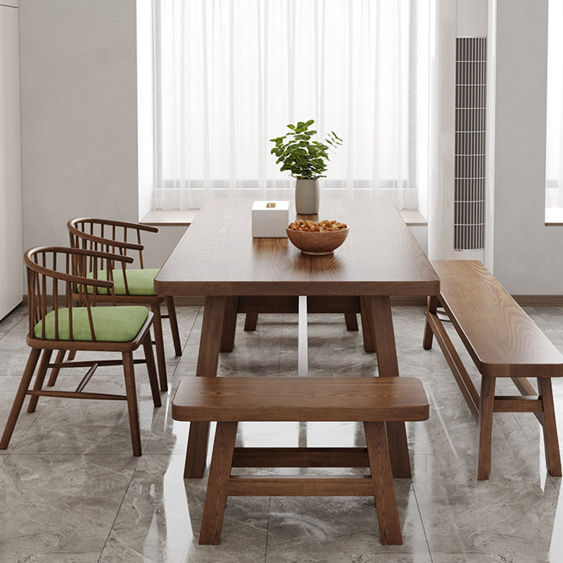 Simplicity Style Dinette Table Solid Wood Rectangle Dinner Table in Brown