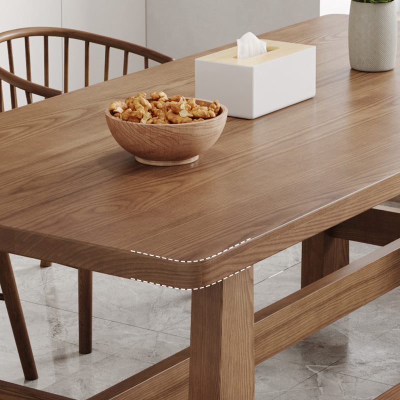 Simplicity Style Dinette Table Solid Wood Rectangle Dinner Table in Brown