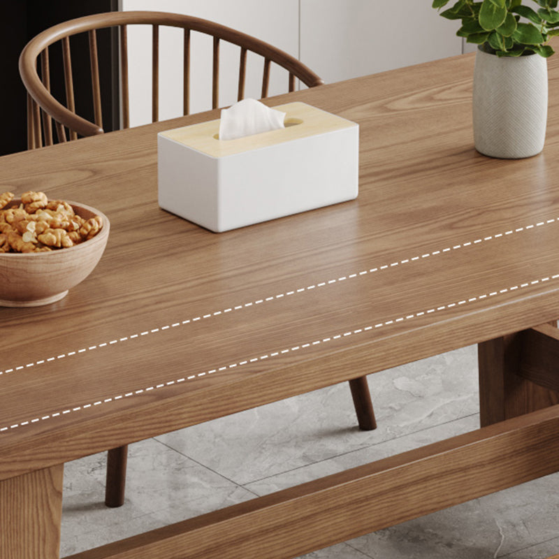 Simplicity Style Dinette Table Solid Wood Rectangle Dinner Table in Brown