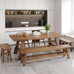 Simplicity Style Dinette Table Solid Wood Rectangle Dinner Table in Brown