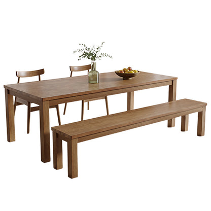 Simplicity Dinette Table Solid Wood Rectangle Dinner Table in Brown Without Chairs Clearhalo 'Dining Tables & Seating' 'Dining Tables' 'dining_table' 'furn' 'furn_dining_table' 'Furniture' 'Kitchen & Dining Furniture' 6853036