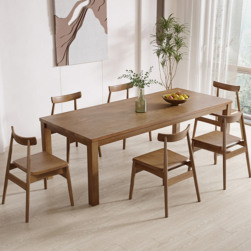 Simplicity Dinette Table Solid Wood Rectangle Dinner Table in Brown Clearhalo 'Dining Tables & Seating' 'Dining Tables' 'dining_table' 'furn' 'furn_dining_table' 'Furniture' 'Kitchen & Dining Furniture' 6853041