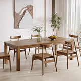 Simplicity Dinette Table Solid Wood Rectangle Dinner Table in Brown Clearhalo 'Dining Tables & Seating' 'Dining Tables' 'dining_table' 'furn' 'furn_dining_table' 'Furniture' 'Kitchen & Dining Furniture' 6853043