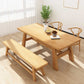 Table de salle à manger de style simplicité Table de dîner rectangulaire en bois massif en naturel