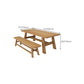 Table de salle à manger de style simplicité Table de dîner rectangulaire en bois massif en naturel