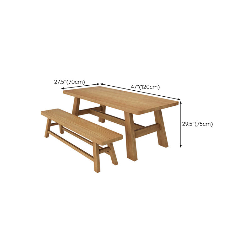 Table de salle à manger de style simplicité Table de dîner rectangulaire en bois massif en naturel