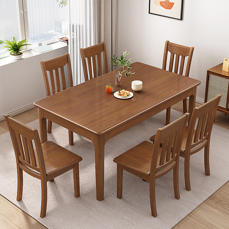 Table de salle à manger de Style simple, Table de dîner rectangulaire en bois massif pour la cuisine
