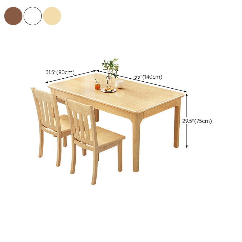Table de salle à manger de Style simple, Table de dîner rectangulaire en bois massif pour la cuisine