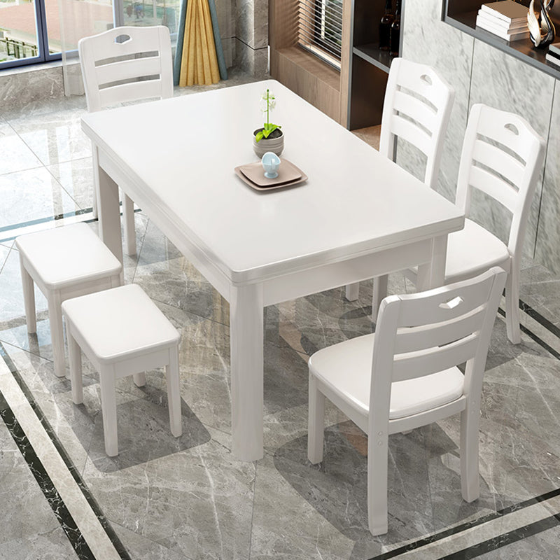 Simplicity Style Dinette Table Solid Wood Rectangle Dinner Table for Dining Room White Without Chairs Clearhalo 'Dining Tables & Seating' 'Dining Tables' 'dining_table' 'furn' 'furn_dining_table' 'Furniture' 'Kitchen & Dining Furniture' 6853098