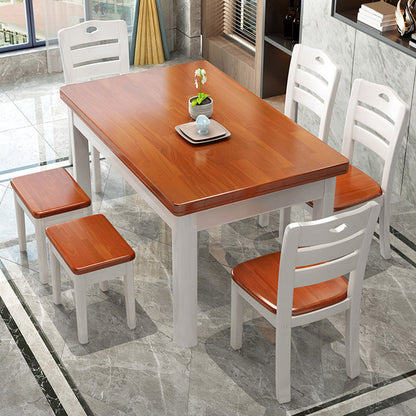 Simplicity Style Dinette Table Solid Wood Rectangle Dinner Table for Dining Room Medium Wood Without Chairs Clearhalo 'Dining Tables & Seating' 'Dining Tables' 'dining_table' 'furn' 'furn_dining_table' 'Furniture' 'Kitchen & Dining Furniture' 6853101