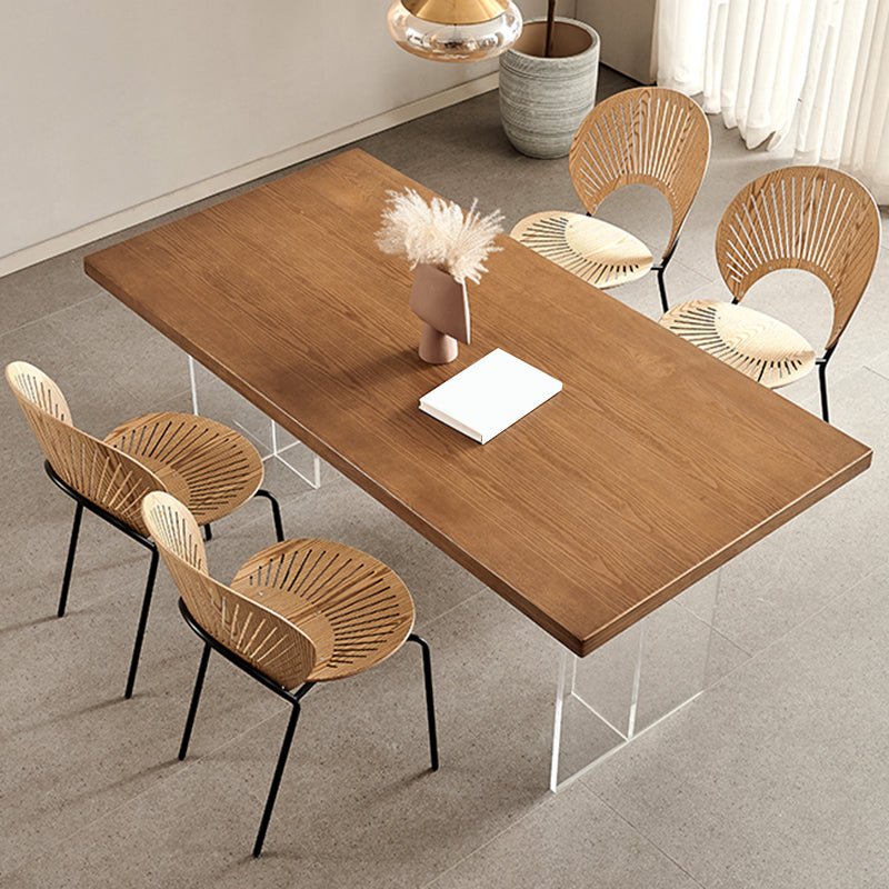 Simplicity Dinette Table Rectangle Solid Wood Dinner Table in Brown 70.9"L x 35.4"W x 29.5"H Without Chairs Clearhalo 'Dining Tables & Seating' 'Dining Tables' 'dining_table' 'furn' 'furn_dining_table' 'Furniture' 'Kitchen & Dining Furniture' 6853109