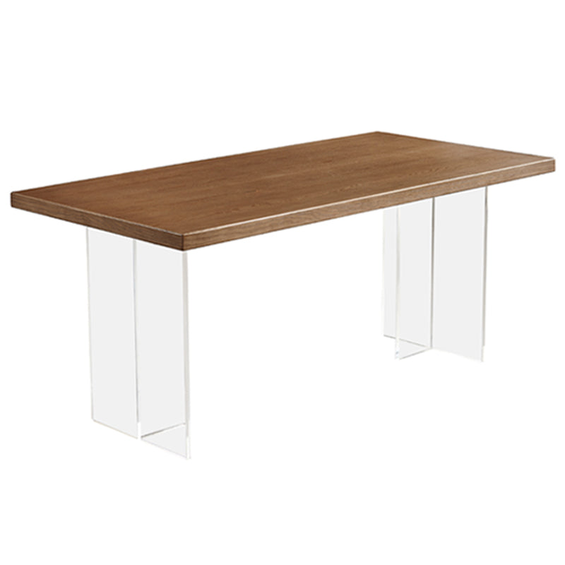Simplicity Dinette Table Rectangle Solid Wood Dinner Table in Brown Clearhalo 'Dining Tables & Seating' 'Dining Tables' 'dining_table' 'furn' 'furn_dining_table' 'Furniture' 'Kitchen & Dining Furniture' 6853111