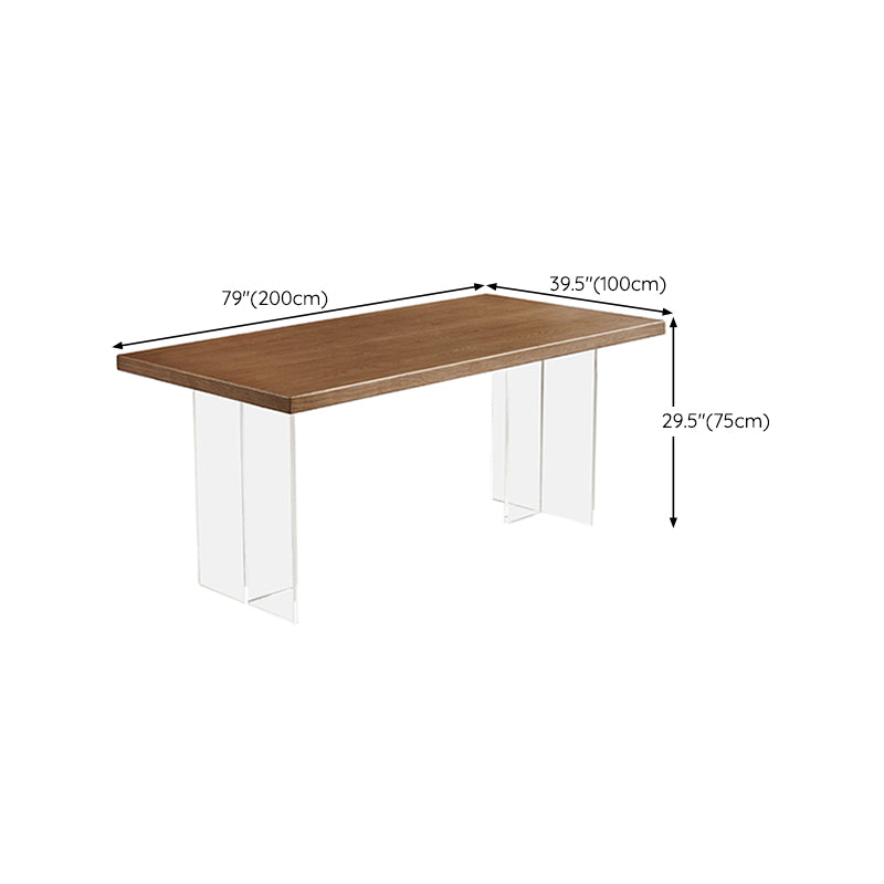 Simplicity Dinette Table Rectangle Solid Wood Dinner Table in Brown Clearhalo 'Dining Tables & Seating' 'Dining Tables' 'dining_table' 'furn' 'furn_dining_table' 'Furniture' 'Kitchen & Dining Furniture' 6853118